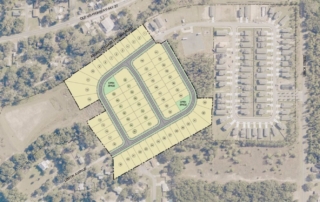 Lake County Single Family Development plan with 65 lots and two open space areas