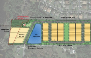Osceola County Lakefront Development Plan with Townhomes, lake access, single family home lots, on-site stormwater and central park area
